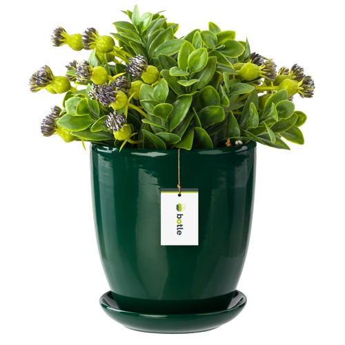 Pot fleur bouteille verte - fleur,