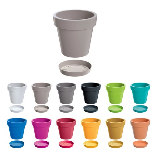 Pot fleur avec soucoupe en - pot,