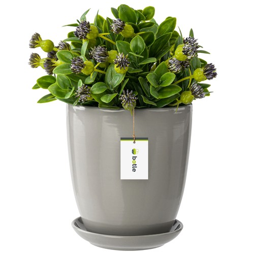 Pot fleur gris avec - gris,