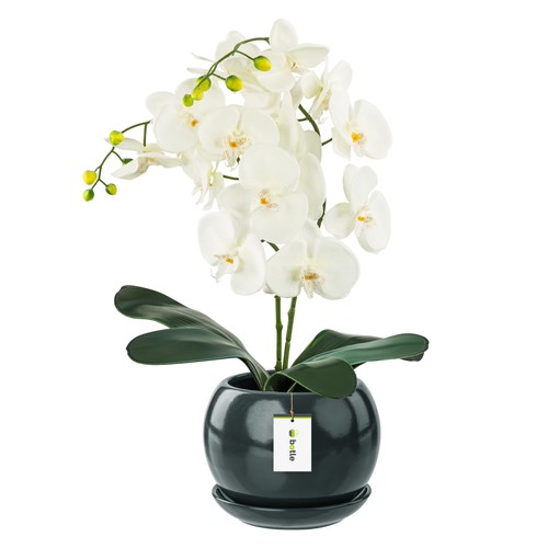 Pot fleur graphite avec - de,