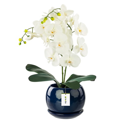 Pot fleur bleu foncé - bleu, avec